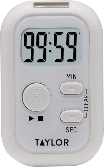 Taylor Multi-Alert (Sound, Light, Vibration) Digital Timer, Standard, White