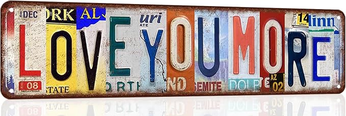 Love You More Sign Vintage Metal Tin Signs Love You More Sign Above Door Street Signs For Home Bar Coffee Wall Art Decor 16 X 4 Inches