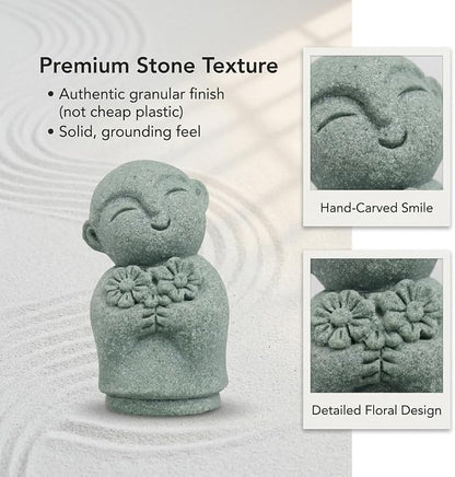 Jizo Statue Small Buddha Figurine for Garden Aquarium Decor | Jizo statue small buddha figurine for garden aquarium bonsai desk zen decor blended sandstone mini buddha sculpture