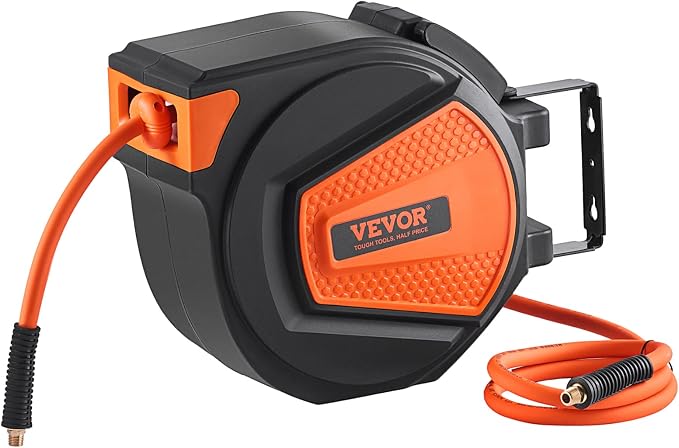 VEVOR Retractable Air Hose Reel 3/8IN x 50FT Hybrid Air Hose Max 300PSI