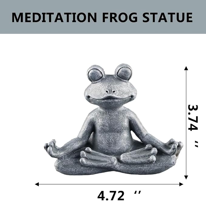 Meditating Frog Statue Buddha, Zen Frog, Zen Garden Frog Figurines for Home and Garden Decor, Frog Decorations Gift Ideas for Desk Office Bedroom Outdoor Yard Lawn (Frog)