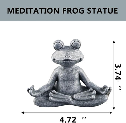 Meditating Frog Statue Buddha, Zen Frog, Zen Garden Frog Figurines for Home and Garden Decor, Frog Decorations Gift Ideas for Desk Office Bedroom Outdoor Yard Lawn (Frog)