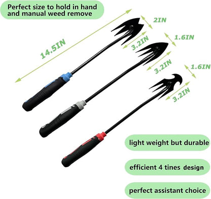 3Pcs Weed Puller Tool Garden Weed Pulling Tool,Portable Garden Weeder Tool,Gardening Weeding Tools for Garden Hand Tools for Vegetable Gardening Backyard Farm Planting & Uprooting Weeding Tool