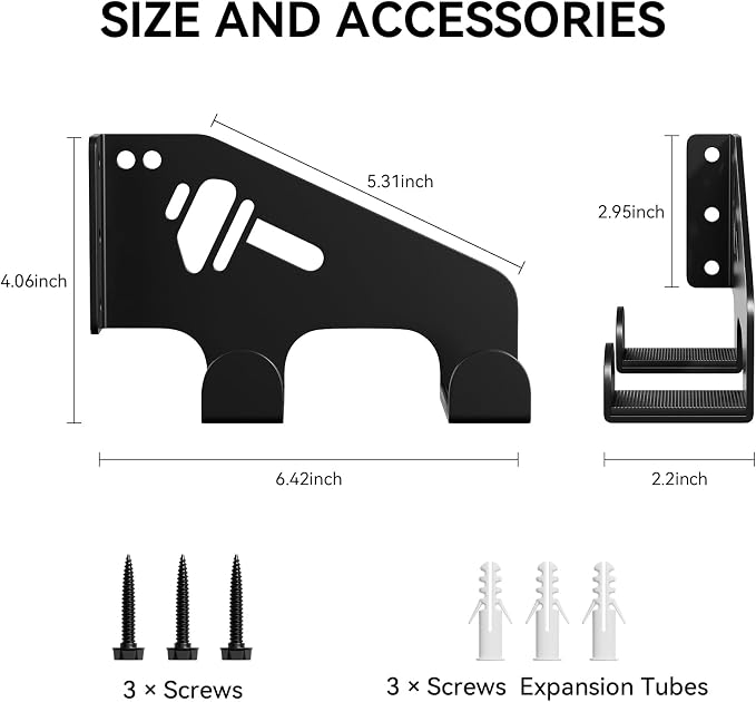 XZHXFX Chainsaw Hanger Wall Mount - Heavy Duty Chainsaw Holder for Garage Organization, Storage Shed Organizer, Chainsaw Rack with Protective Pad, Garage Tools, 2 Pack