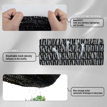Cool Area 40% Sun Shade Cloth Mesh Tarp with Grommets for Plant Cover 8x20ft Patio Canopy Garden Pergola Greenhouse Car Barn Kennel Black
