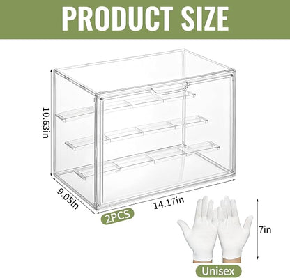 2 Pack Clear Mini Greenhouse Indoor – 14.1 x 10.6 x 8.6 Inch Tabletop Portable Greenhouse with Magnetic Door, Portable Indoor Plant Grow House for Seed Starting, Home Gardening & Plant Nursery
