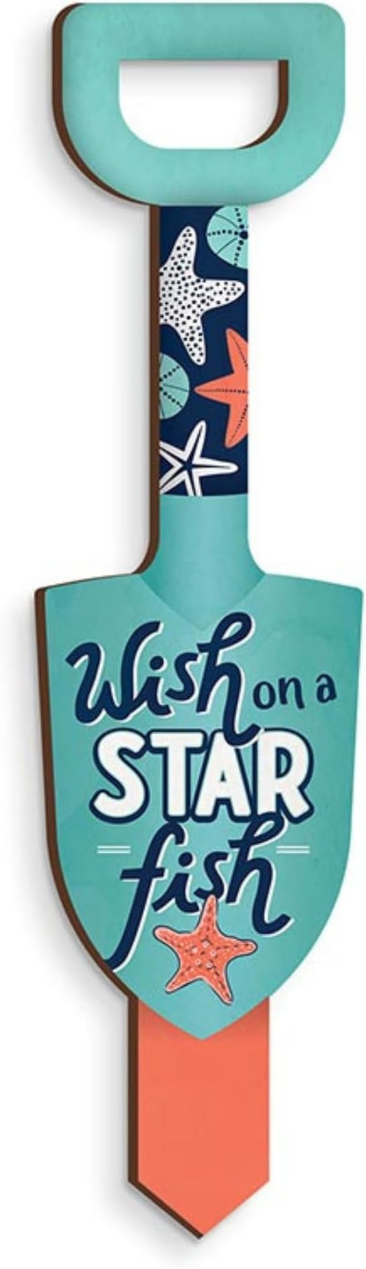P. Graham Dunn Decorative Garden Shovel Sign - “Wish On A Starfish”- 2.5" x 9.75"