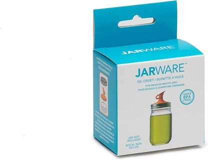 Jarware Oil Cruet Lid for Regular Mouth Mason Jars, Orange