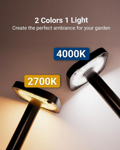 Sunco 6 Pack 2W LED Square Solar Pathway Walkway Driveway Backyard Patio Garden Outdoor Residential Super Bright Light, 120 Lumens, 2CCT 2700K Soft White/4000K Cool White, Dimmable, 3.7V