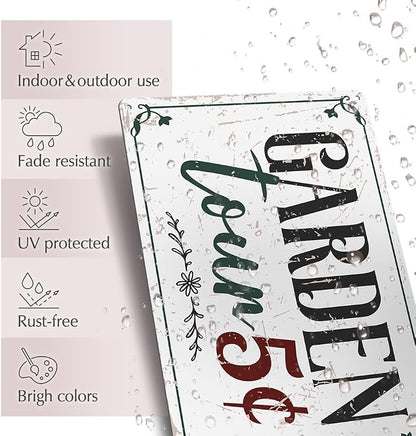 Funny Garden Decor Metal Sign - 12" x 8", Outside Signs, Gifts for Gardener, Plant Lover