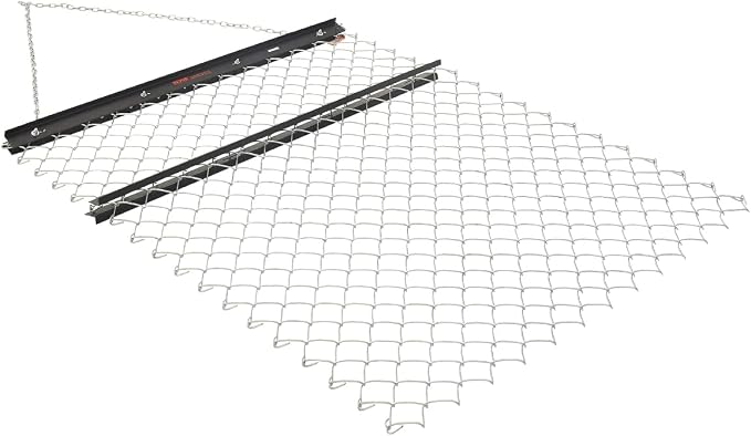 VEVOR Drag Harrow, 4 x 5 ft Chain Harrow - Made from Q235 Steel, UTV Tractor Attachments for Landscape Leveling or Sod Prepping, Durable Harrow Rake for Gravel Driveway, Farm Field Garden Black