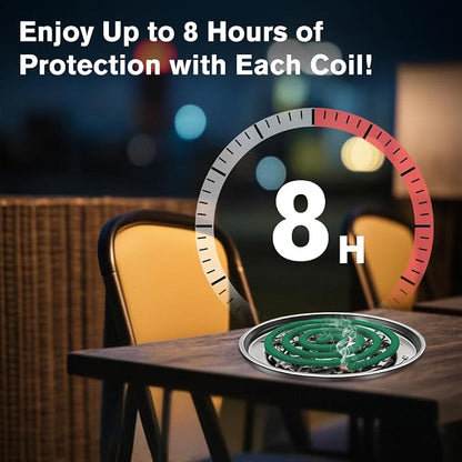 24 Extra Strength Mosquito Repellent Coils with 1 Metal Holder & 6 Stands, Citronella Incense Mosquito Coils Outdoor Patio Yard Camping Use, Long Lasting 6-8 Hrs Plant-Based Mosquito Coil Incense