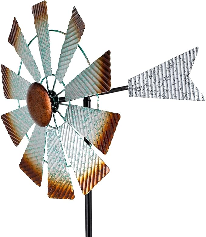 Viveta Metal Wind Spinners, Garden Wind Sculptures & Spinners | Kinetic Wind Spinner for Outdoor Patio Yard Decor