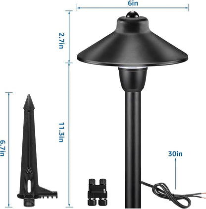 SUNVIE Low Voltage Pathway Lights LED Landscape Lighting 3000K Waterproof Landscape Path Lights 3W Landscape Lighting for Walkway Yard ETL Listed Cord, 12 Pack
