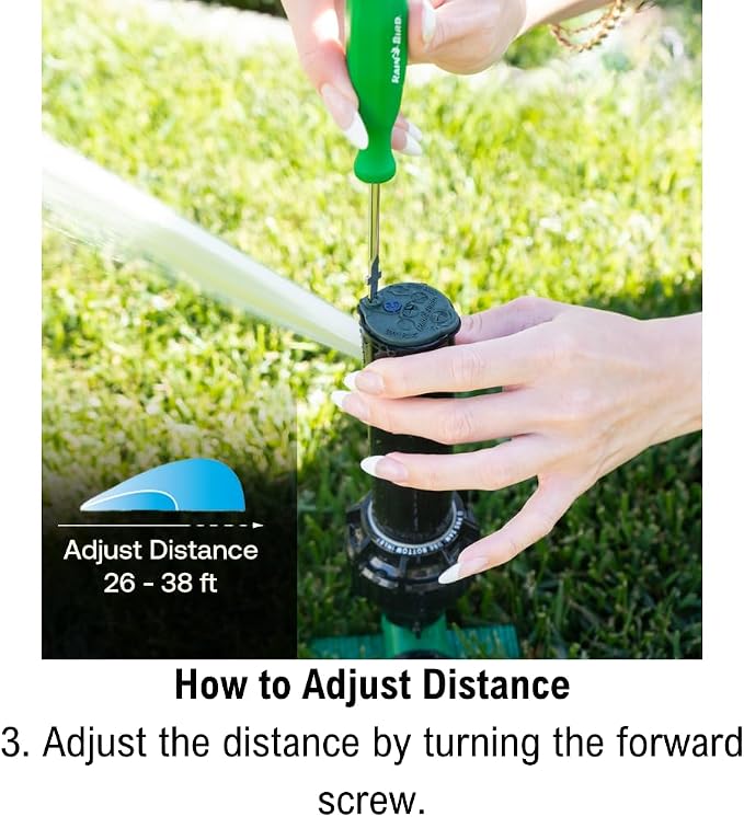 Rain Bird 42SASPG 42SA Gear Drive Rotor Lawn and Garden Sprinkler on Heavy Duty Green Spike, Adjustable 40° - 360° Pattern, 26' - 38' Spray Distance