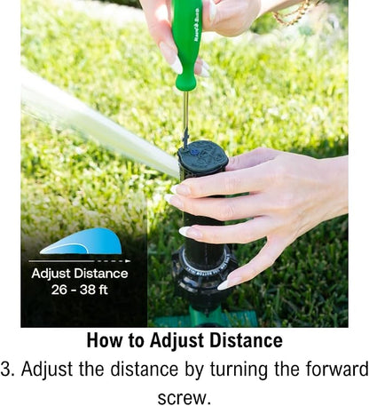 Rain Bird 42SASPG 42SA Gear Drive Rotor Lawn and Garden Sprinkler on Heavy Duty Green Spike, Adjustable 40° - 360° Pattern, 26' - 38' Spray Distance