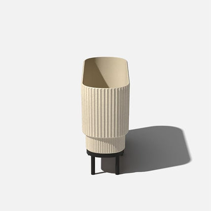 Veradek Demi Series Raised Long Planter for Indoor/Outdoor Use | Made from Plastic & Stone w/Wooden Stand | Modern Patio Décor for Flowers/Shrubs