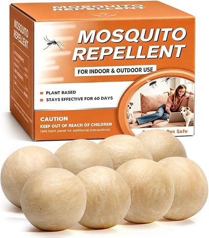SCFKAOF Mosquito Repellent Outdoor Patio, Mosquito Deterrent for Yard, Indoor Mosquito Repellent Balls, Mosquito Repeller for Patio, Keep Mosquito Away, Covers 120 Sq. Ft, 60 Days Protection-8 Packs