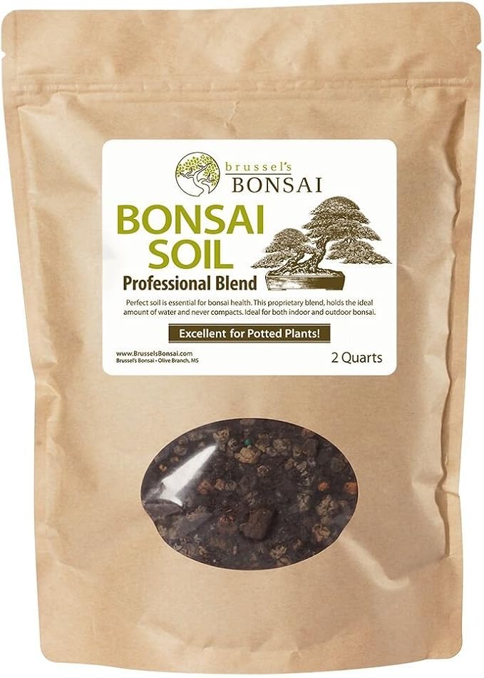 Brussel's Bonsai - Professional Bonsai Potting Soil, 2 Qt | 2 Qt Potting Soil, Professional Bonsai Blend, Supports Drainage, Root Care, Indoor & Outdoor Bonsai Trees