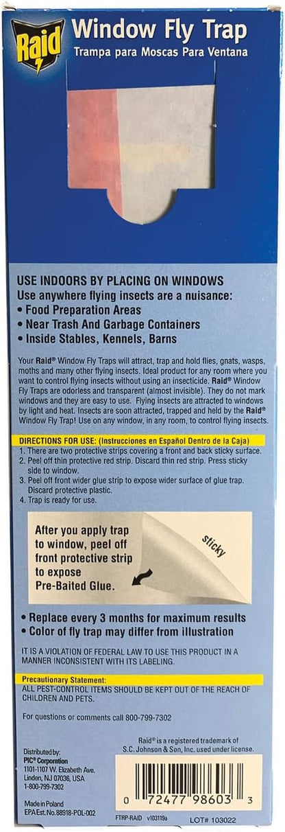 Raid Window Fly Traps, 4 Traps (Pack of 5)