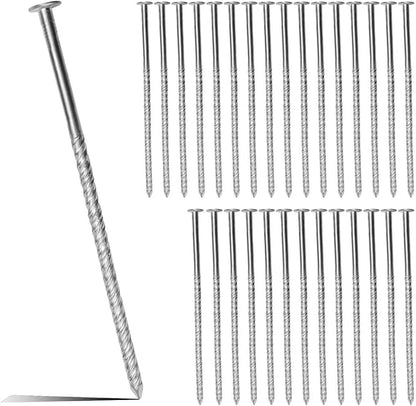 Artificial Turf Stakes Landscape Edging Stakes Spiral Stainless Steel Anchoring Spikes for Landscaping Edging, Weed Barrier, Lawn Edging,Tent Stakes, 6 in 37 Pcs