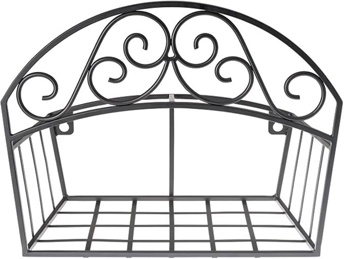 Liberty Garden Products 241 Decorative Black Garden Hose Butler with Shelf, Holds 125-Feet 14 x 6.7 x 11.5