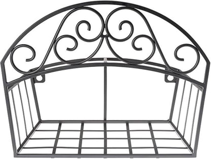 Liberty Garden Products 241 Decorative Black Garden Hose Butler with Shelf, Holds 125-Feet 14 x 6.7 x 11.5