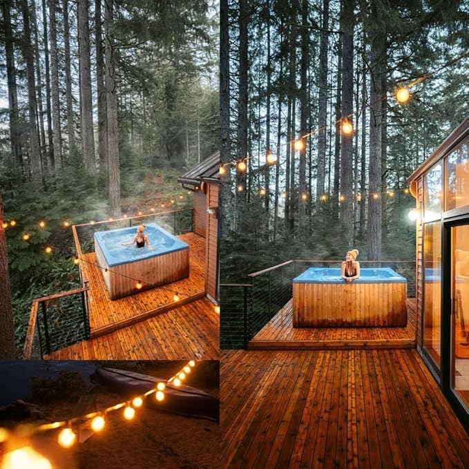 G40 Globe String Lights 60ft LED Shatterproof Hanging Patio Lights, 20+2 Bulbs, Waterproof Connectable for Indoor Outdoor Decor Garden Camping Backyard Spring Easter Gifts for Men Women Him Hubby