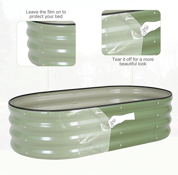 Galvanized Raised Garden Bed Outdoor- 2 Pcs Raised Beds for Gardening| Metal Planter Box, Steel Raised Garden Bed Kit with Gloves for Vegetables, Flower, Herbs (4x2x1FT, Green)