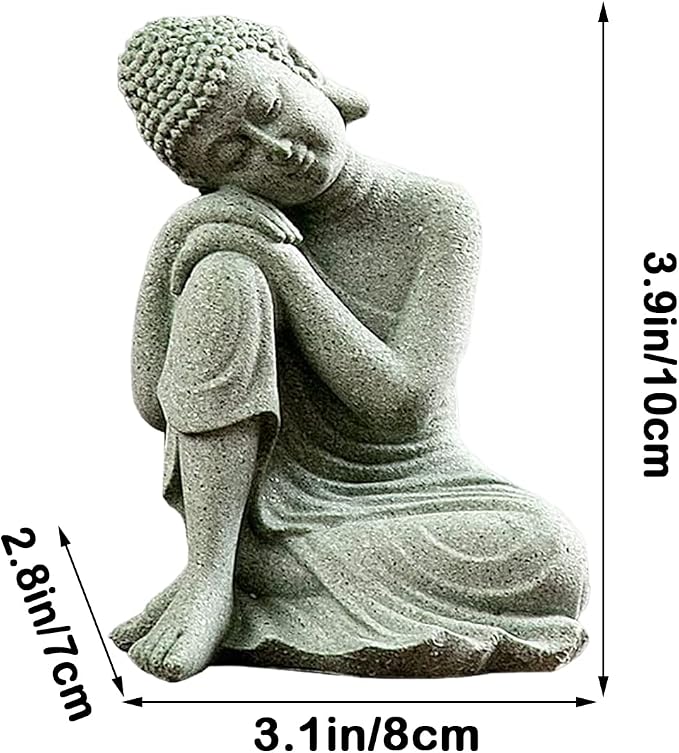 livelyfish Mini Buddha Statue Meditating Natural Sandstone Buda Sculptures Ornament for 10 Gallon & Under Fish Tanks, Aquarium Decorations Home Zen Garden Bonsai Decor, Gifts (Meditation-Small)