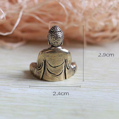 SaiDian 2Pcs Cute Mini Brass Buddha Statues for Indoor Home Office Decor | Small Sakyamuni Figurine,Tiny,Minature,Portable Worship Ornament,for Car Garden Indoor Outdoor Feng Shui Meditation Decor