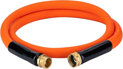 EASTRANS Short Garden Hose 3 ft x 5/8", Heavy Duty Orange Water Hose with 3/4" Solid Brass Connector, Flexible, Lightweight, Durable, Male to Female
