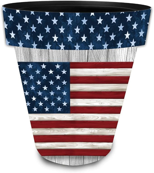 Briarwood Lane Wooden American Flag Large Planter