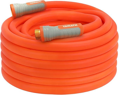 YAMATIC Flexible Garden Hose 5/8" x 60ft, 360° Swivel Handle, Burst 600 PSI | 60 Foot Heavy Duty Water Hose for All-weather, 3/4" Brass Connections for Leakproof, Lightweight Hose for Agriculture, Lawn