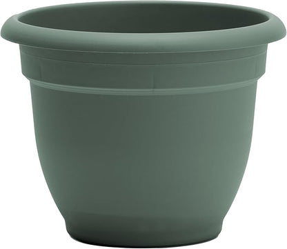 Bloem Ariana 16" Plastic Self-Watering Planter, Basil, 2-Pack | Self-watering disk at the bottom of each pot that acts as a water wick and reservoir for optimal plant health