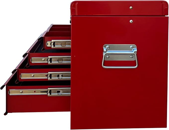Workington Portable Metal Tool Chest with 6 Drawers, 24" 6-Drawer Tool Chest Cabinet with Ball Bearing Drawer Slides, Steel Tool Storage Box Organizer 4005 Red