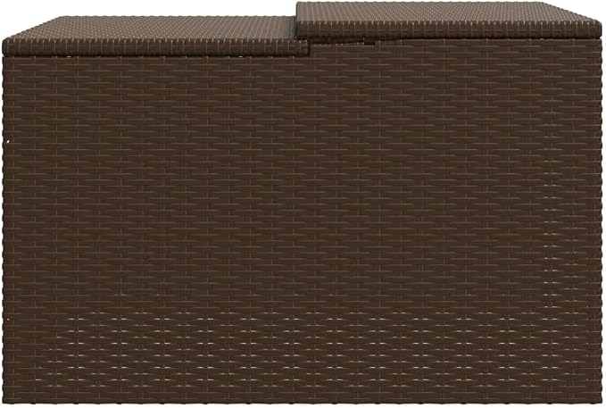 vidaXL Robot Mower Garage, Outdoor Lawn Mower Storage, Garden Storage Small Shed for Lawn Mower, Robot Mower Carport, Lawn Mower Shelter, Brown Poly Rattan