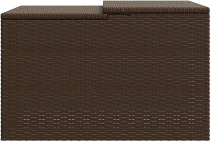 vidaXL Robot Mower Garage, Outdoor Lawn Mower Storage, Garden Storage Small Shed for Lawn Mower, Robot Mower Carport, Lawn Mower Shelter, Brown Poly Rattan