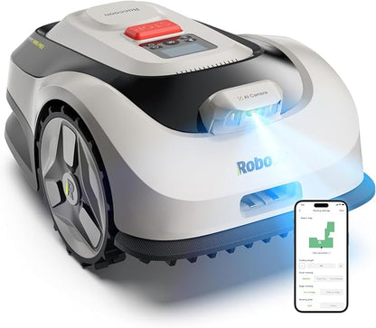 Raccoon 2 SE Robot Lawn Mower, Wire-Free Robotic Lawn Mower Without RTK for Max. 0.15 Acre Lawn Area, 1.18"–3.15” Cutting Height, with AI Obstacle Avoidance, 5Ah Fast-Charging Battery for Small Lawns