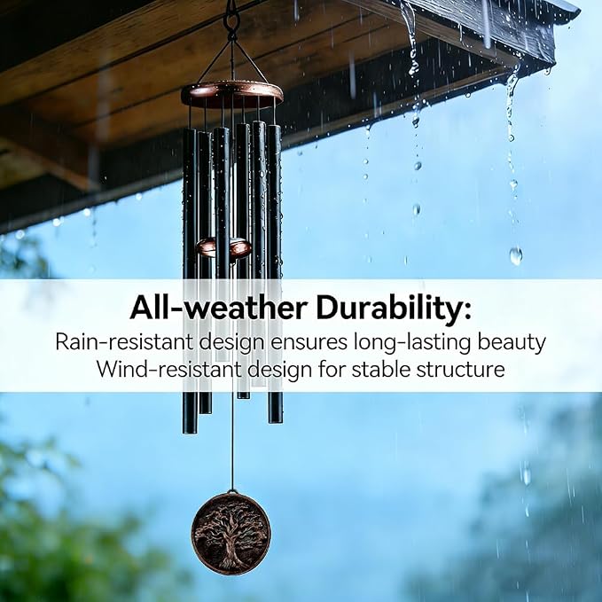 Wind Chimes for Outside, Vintage Tree of Life Deep Tone Wind Chime Outdoor Clearance, Memorial/Festivals/Birthday Gift for Mom Dad Women Grandma, Garden Porch Patio Decor (32" Tree of Life)