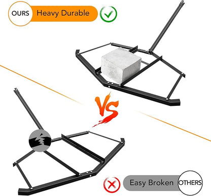 60 Inch ATV Drag Harrow with 2 Adjustable Bars Driveway Drag Grader for Landscape Leveling or Sod Prepping for Farm Garden Field