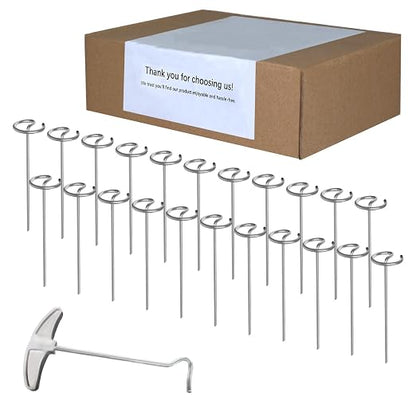 120 PCS Landscape Fabric Pins, 8 Gauge Galvanized Steel Garden Staples with 1.3 inch Landscape Fabric pins & Free Staple Puller - Heavy Duty Weed Barrier Pins (120 Pcs Galvanized Steel)