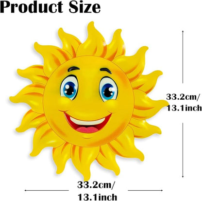 2Pcs Metal Sun Wall Decor, 13Inches Sun Outdoor Wall Art for Garden Yard Room Kitchen Patio Fence Decorations