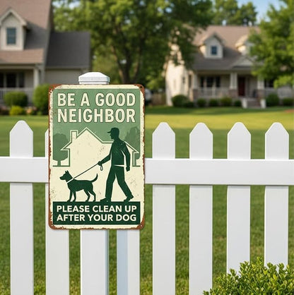 Garden Decor Dog Poop Sign Clean Up After Your Dog Yard Wall Art | Pet Owners • Lawn Walkway Display • Garden Theme • Neighborhood Reminder • UV Printed • 8x12 Inch