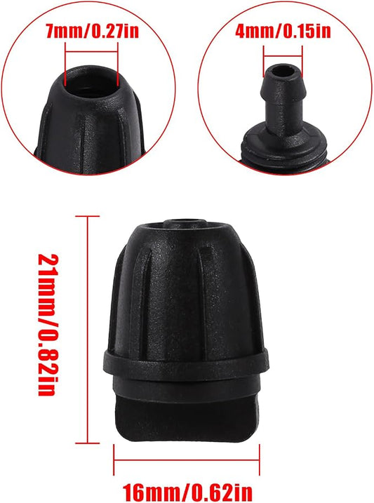 1/4 inch Drip Irrigation Fittings, Lock Barbed End Plugs for ¼ in. tubing; Tubing Outside Diameter (OD) is 0.250 in., Internal Diameter (ID) is 0.170. in.(25Pcs/Pack) (Black-End Cap)
