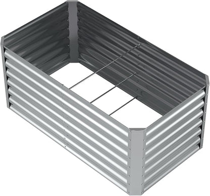 4X2X2ft (1 Pack) Galvanized Raised Garden Bed,Outdoor Planter Box Metal Patio Kit Planting Bed for Vegetables Flowers Herb