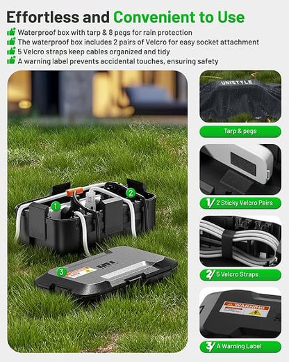 [2026 Upgrade] Outdoor Waterproof Electrical Box, (12.3 x 7.5 x 5.1 inch) with IP55 Waterproof Canvas, Weatherproof Extension Cord Cover, Protect Power Strip, Plug, Socket, Christmas Holiday Lights