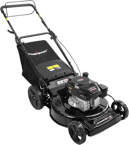 PowerSmart 22 in. 170cc Self Propelled Gas Lawn Mower Rear-Wheel-Drive, 3-in-1 Mulch/Bag/Rear Discharge, Steel Deck, 6 Height Adjustment