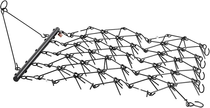 VEVOR Drag Harrow, 4 ft x 5.6 ft Durable Chain Harrow with 80 Sharp Teeth, Suitable for ATV UTV Tractor, Ideal for Soil Preparation, Seeding, Smoothing Landscapes, and Yard Gravel Driveway Maintenance