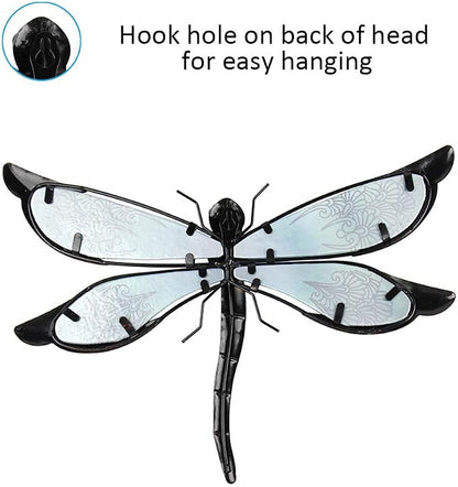LIFFY Metal Dragonfly Wall Decor - Outdoor Garden Art for Patio, Living Room, Bedroom - Dragonfly Gifts (14inch, Metal & Glass)